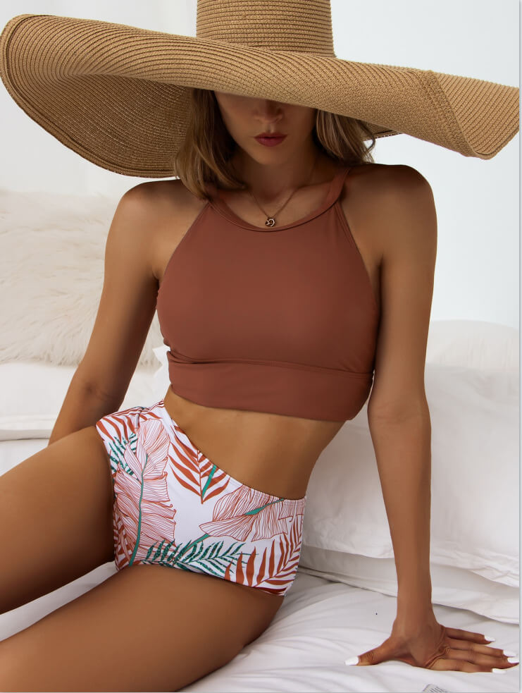 Justina® | High neck bikini top with hot thong