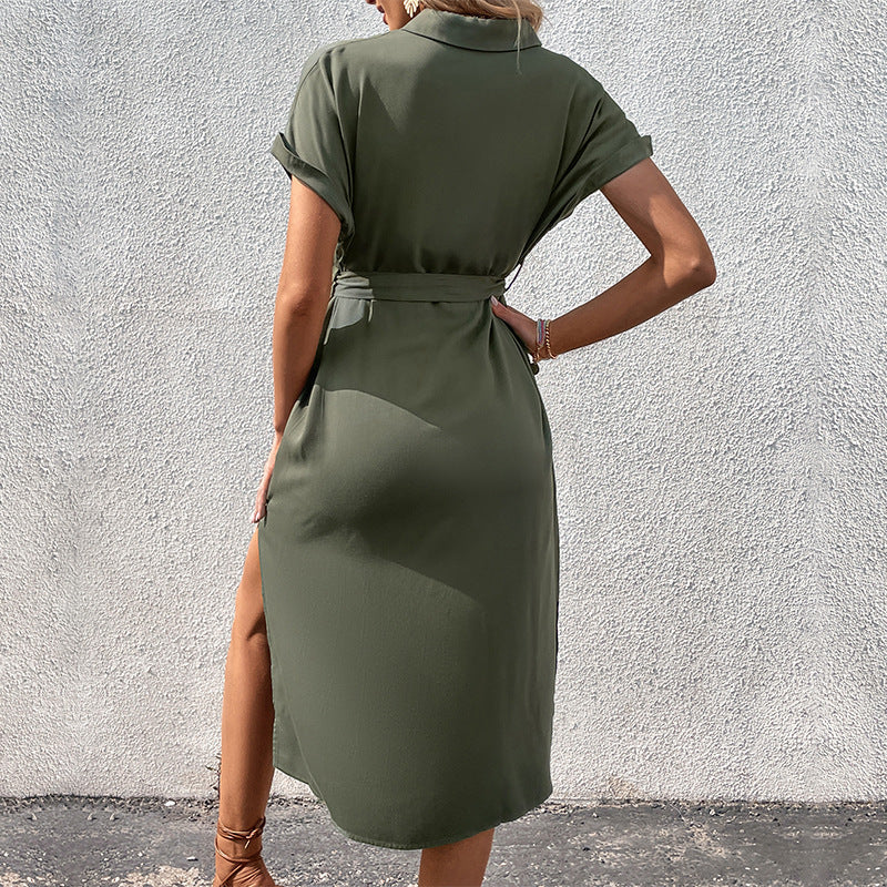 Lina® | Chemise midi dress with lace