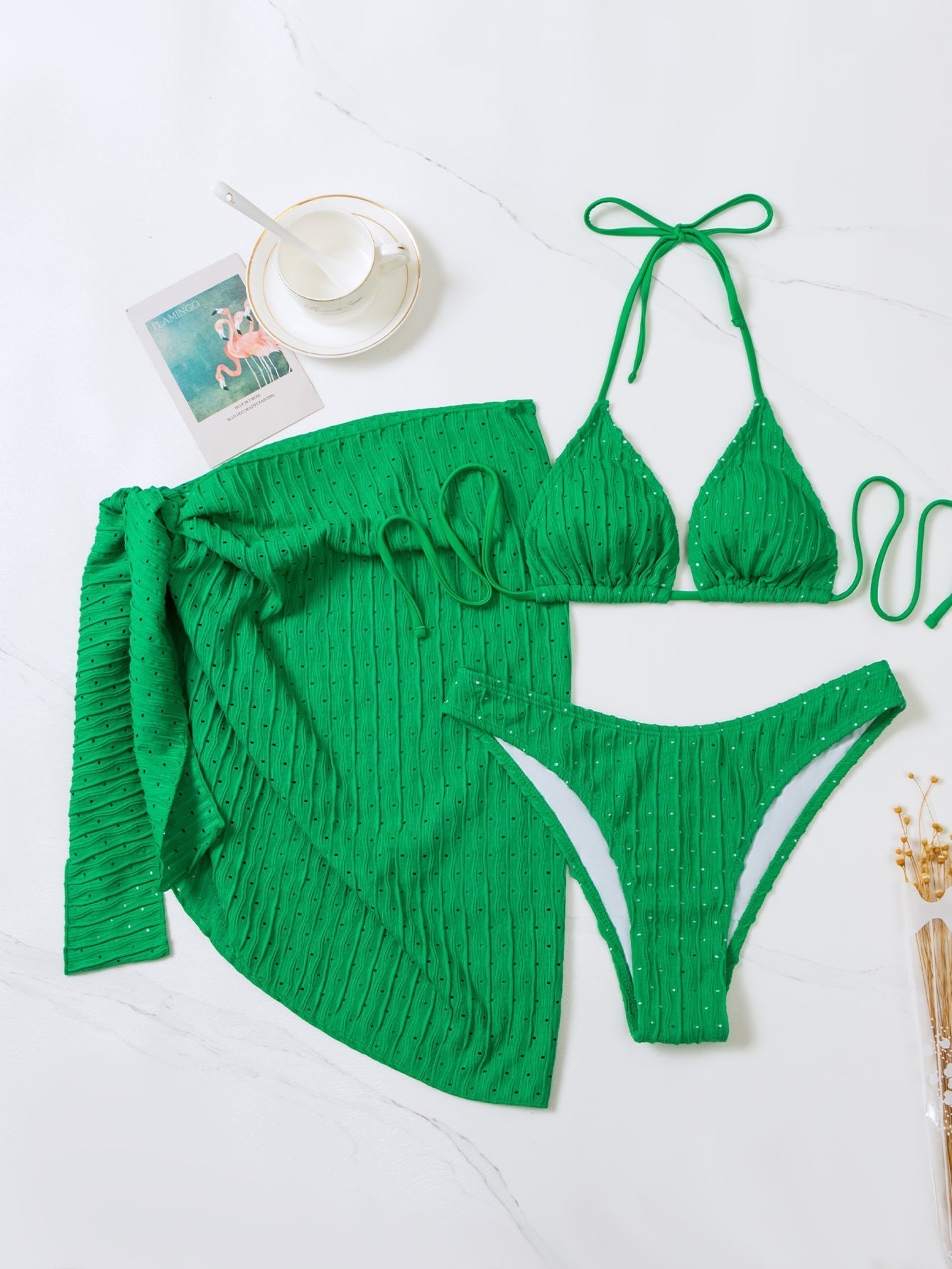 Adela® | Triangle bikini top and slip skirt (3 pieces)