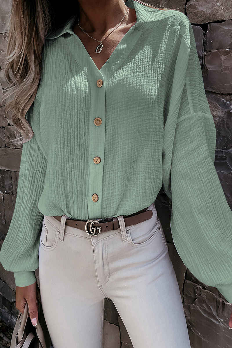 Lina® | Elegant Long-Sleeved Blouse With Turn-Down Collar And Buttons