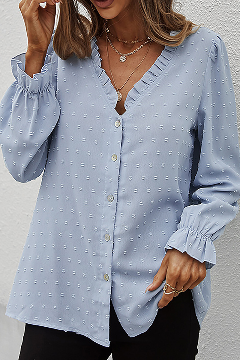 Adelina® | Chic Lace V-Neck Long Sleeve Blouse