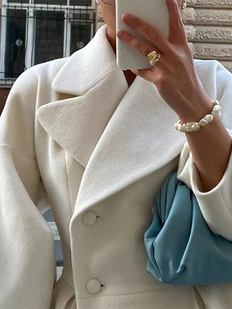 Dulce® | Coat with puff sleeves and lapels