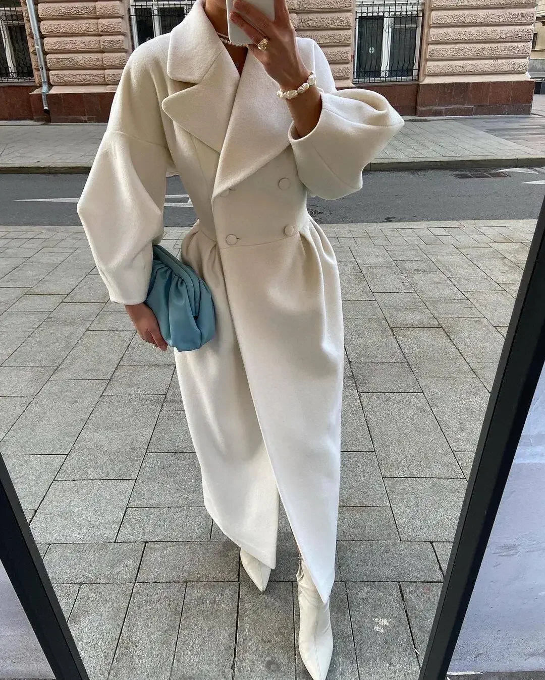 Dulce® | Coat with puff sleeves and lapels