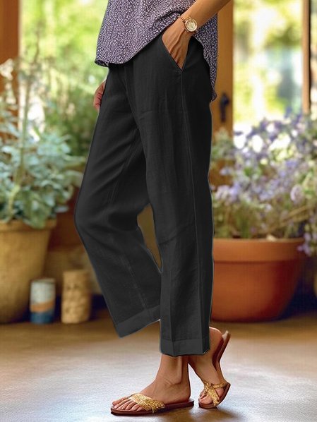 Aaliyah® | Cotton Linen Wide Leg Pants for Women