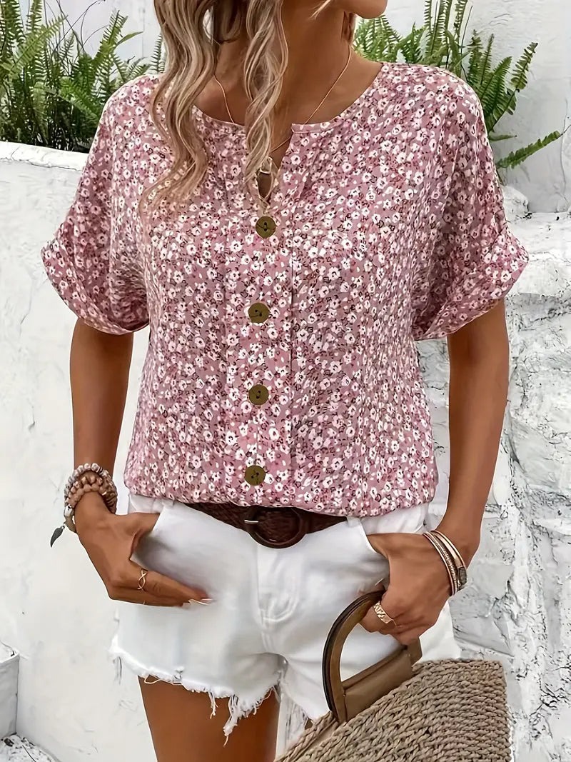 Mabel® | Blouse with flower buttons