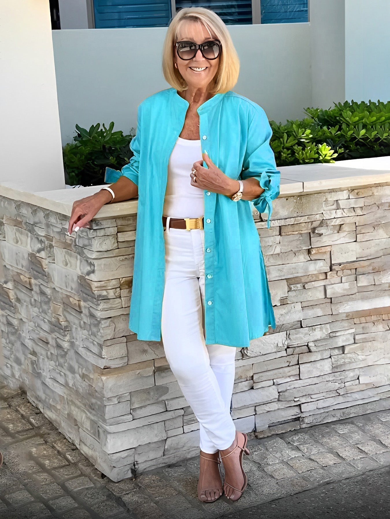 Imelda® | Long, simple cotton shirt