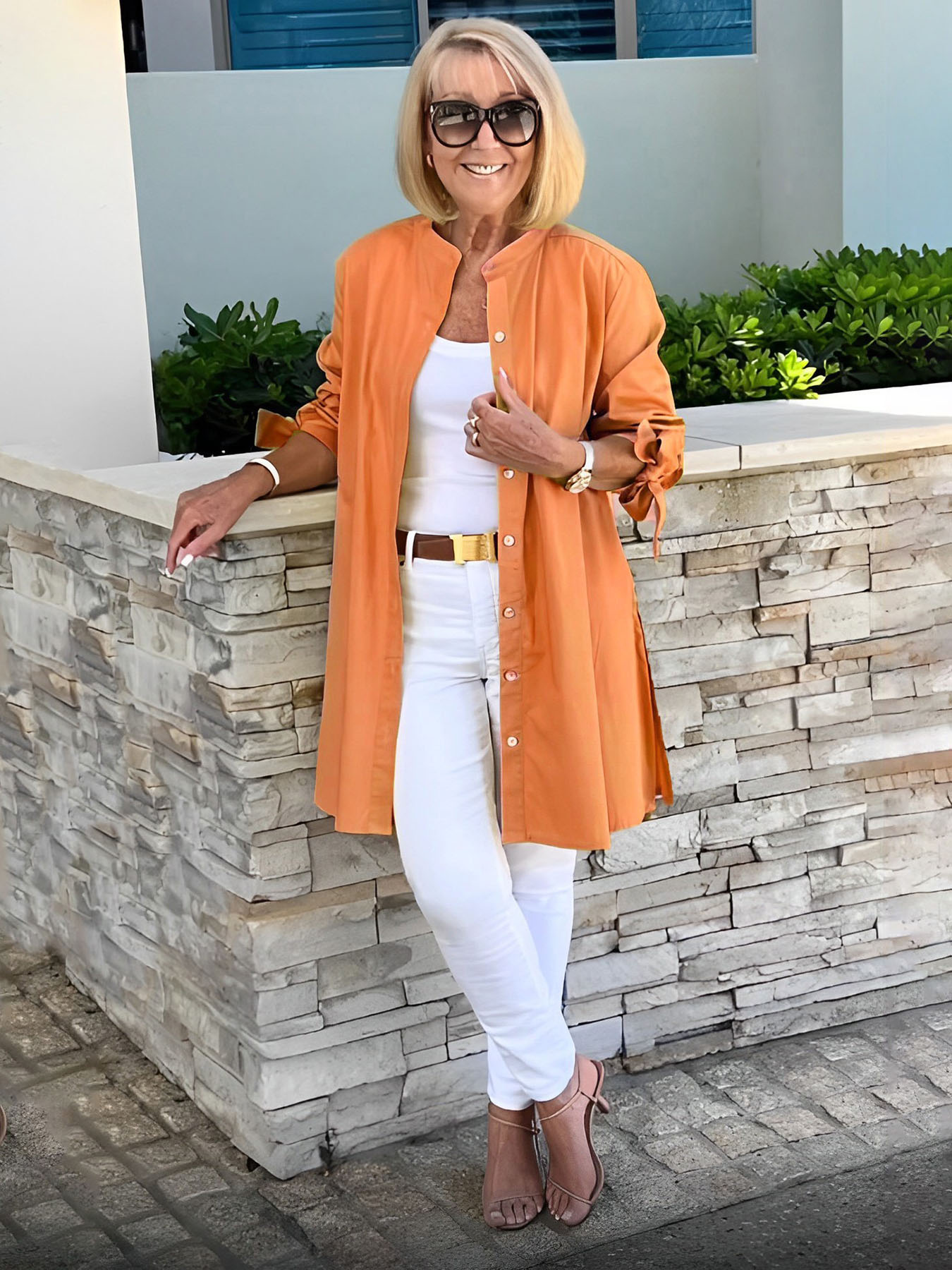 Imelda® | Long, simple cotton shirt