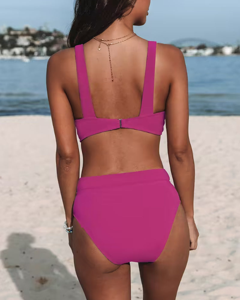 Sara® | Solid Color High Waist Bikinis