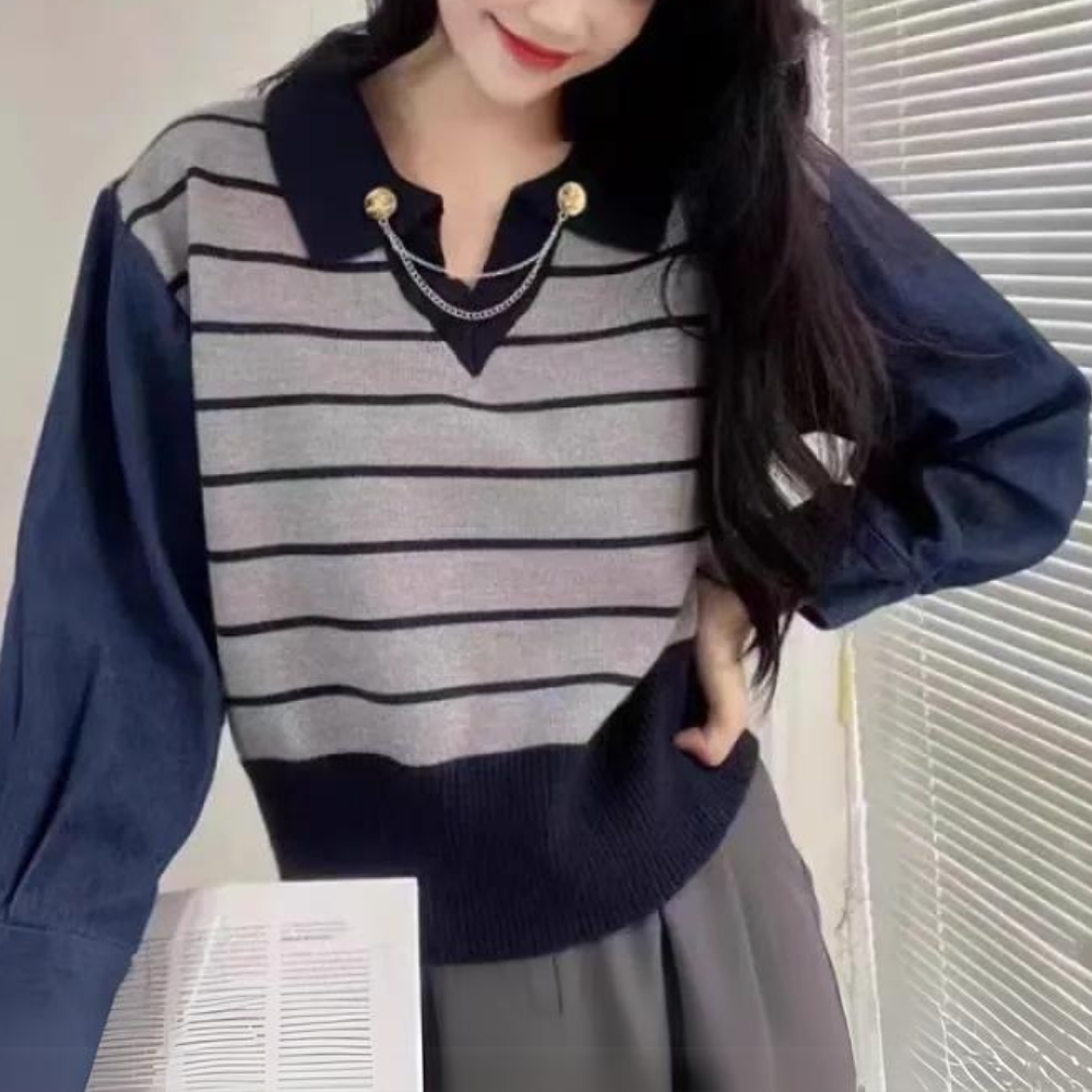 Lina® | Thick denim sweatshirt for women