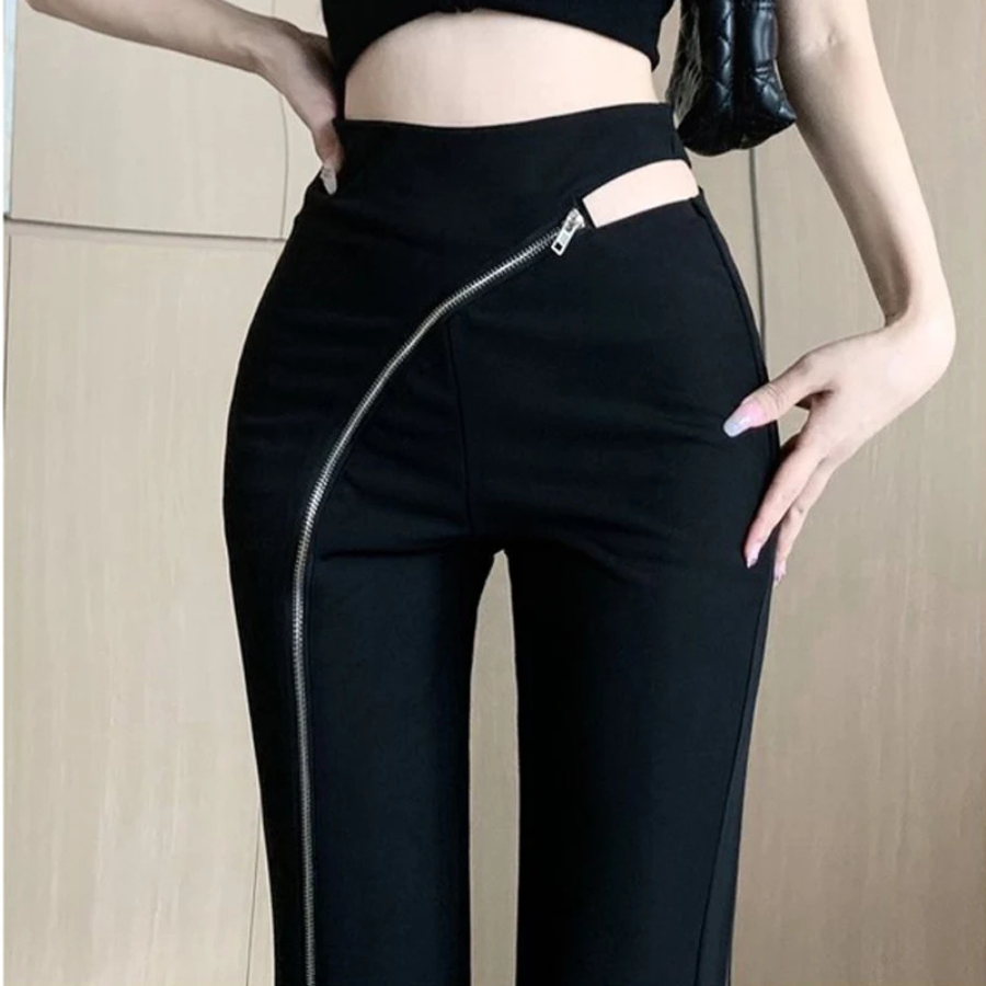 Abigail® | Bootcut trousers women's high-waist bootcut trousers with asymmetrical zip