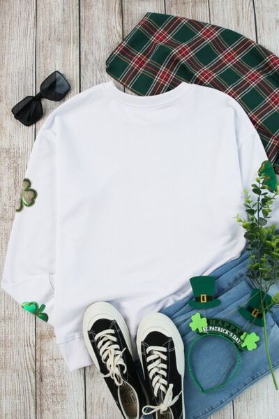 Lina® | Lucky Clover crew neck long sleeve sweatshirt