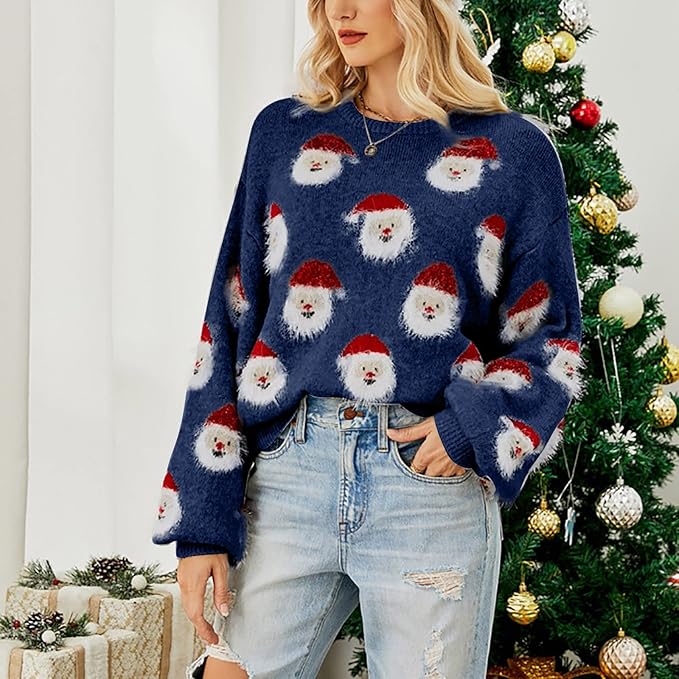 Azucena® | Oversized Christmas sweater with Santa Claus motif