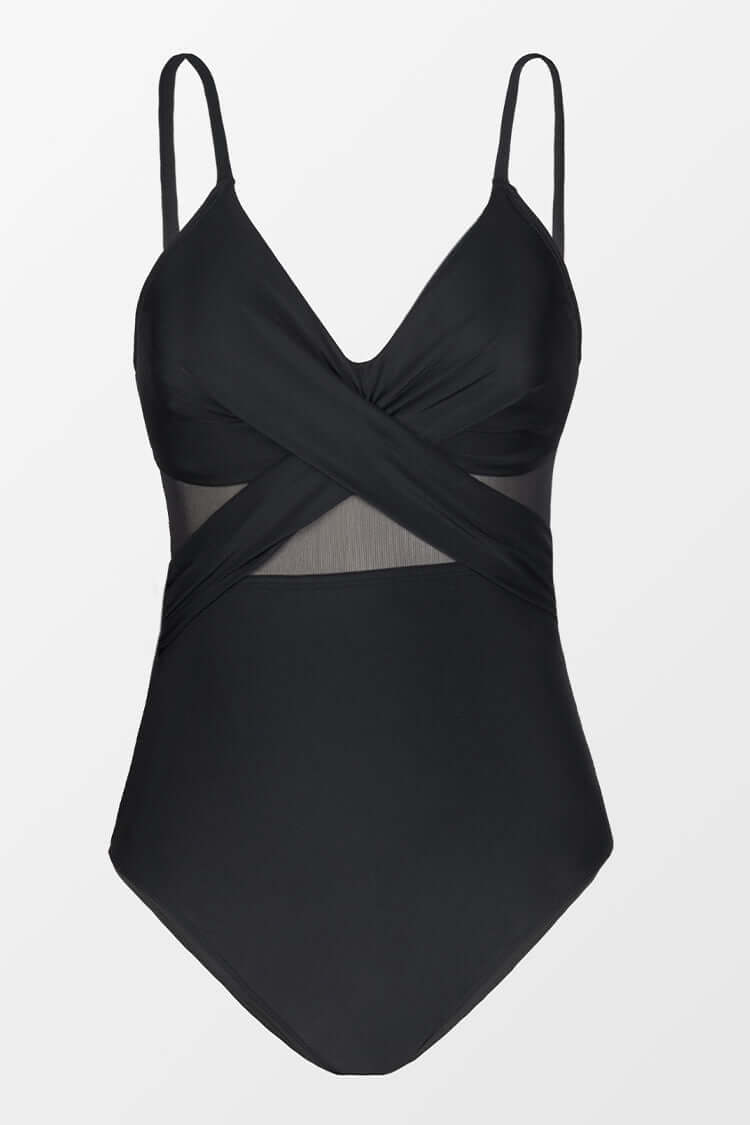 Lina® | Forest swimsuit with neckline and cross detail