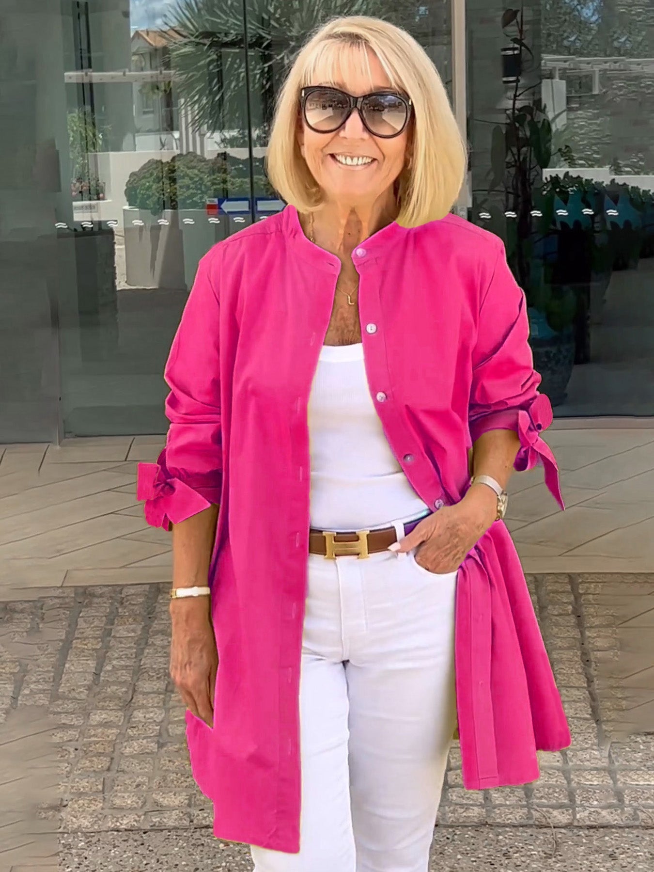 Imelda® | Long, simple cotton shirt