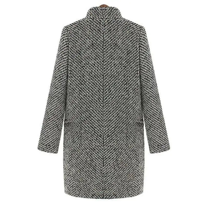 Carina® | Midi houndstooth wool coat