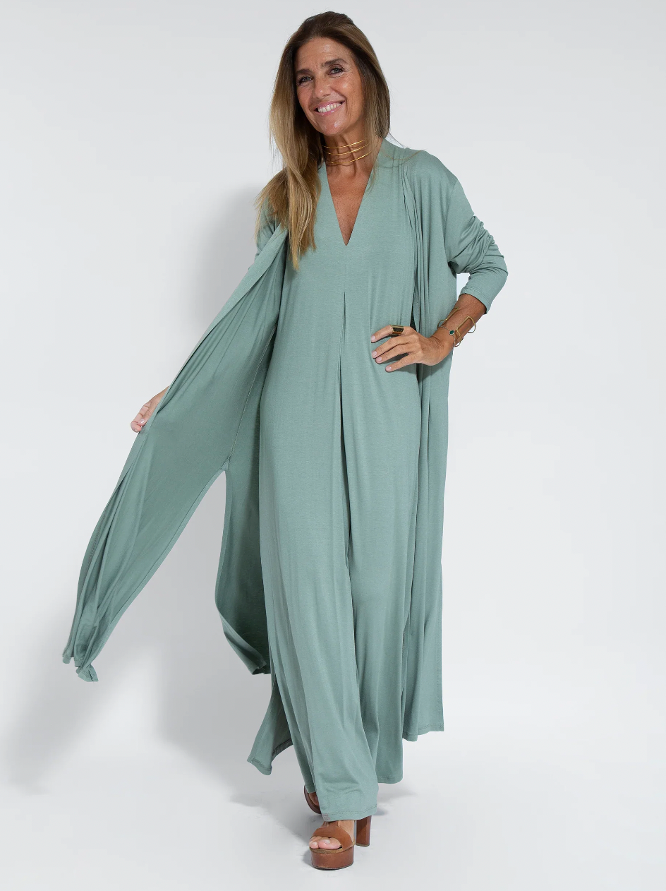 Mabel® | Long Slimming Dress And Vest Set