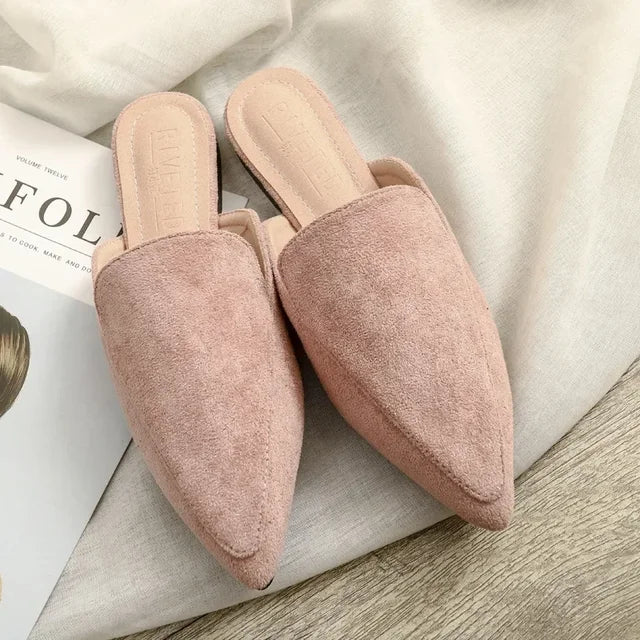 Lina® | Elegant Suede Mules With A Pointed Toe