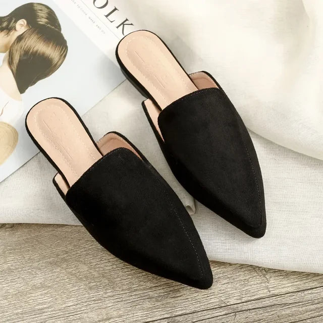 Lina® | Elegant Suede Mules With A Pointed Toe