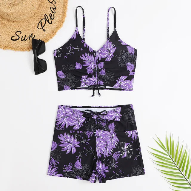 Lucia® | 3-Piece Ombre Lace Bikini Swimsuit With Beach Skirt