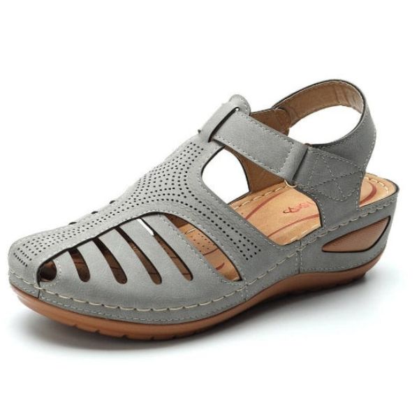 Janice® | Vintage Style Leather Orthopedic Sandals