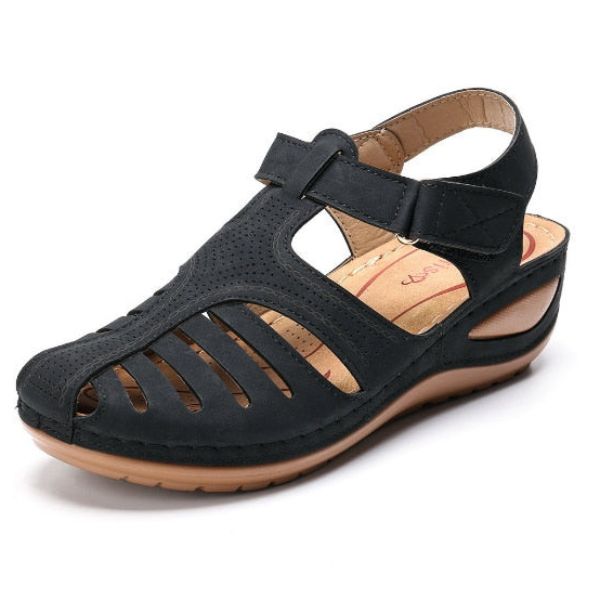 Janice® | Vintage Style Leather Orthopedic Sandals
