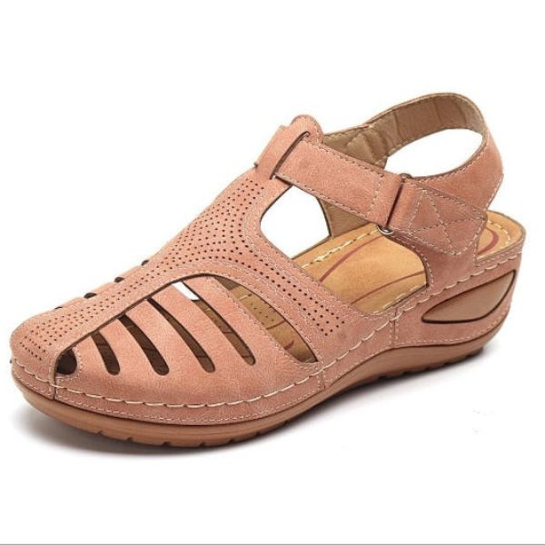 Janice® | Vintage Style Leather Orthopedic Sandals