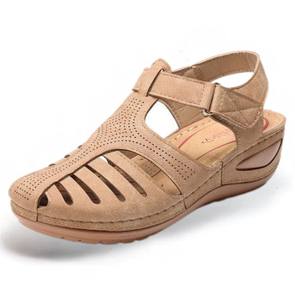 Janice® | Vintage Style Leather Orthopedic Sandals