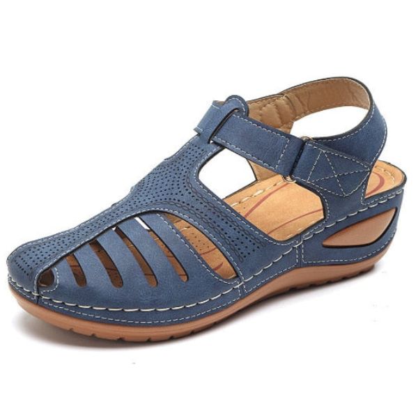 Janice® | Vintage Style Leather Orthopedic Sandals