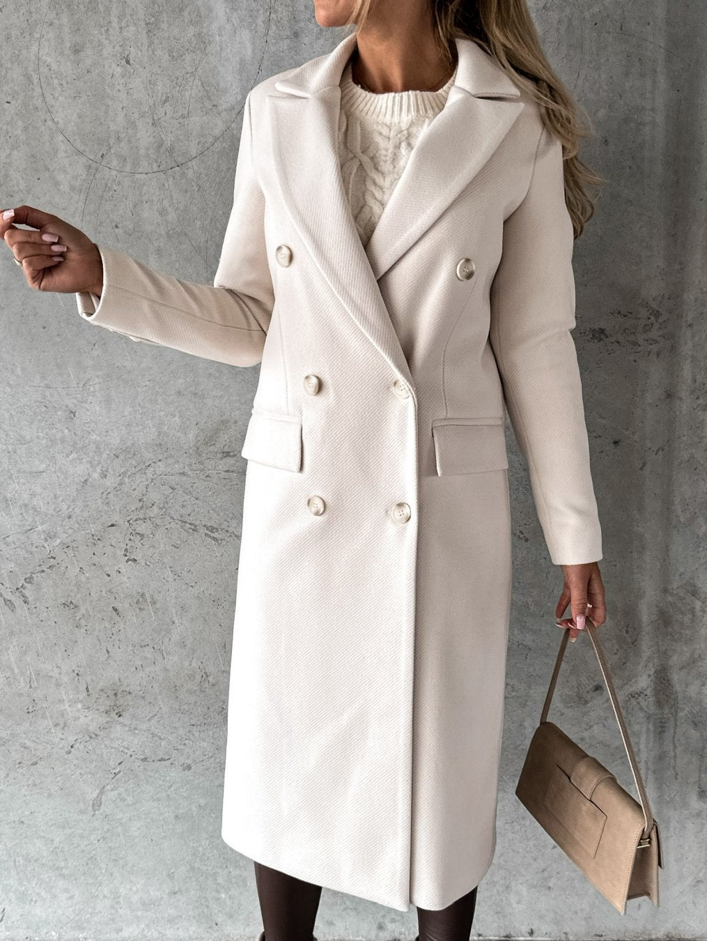 Jacqueline® | Stylish double buttoned long coat