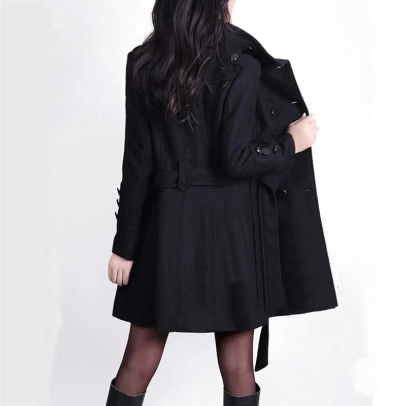 Leopoldina | Stylish women's coat with adjustable belt
