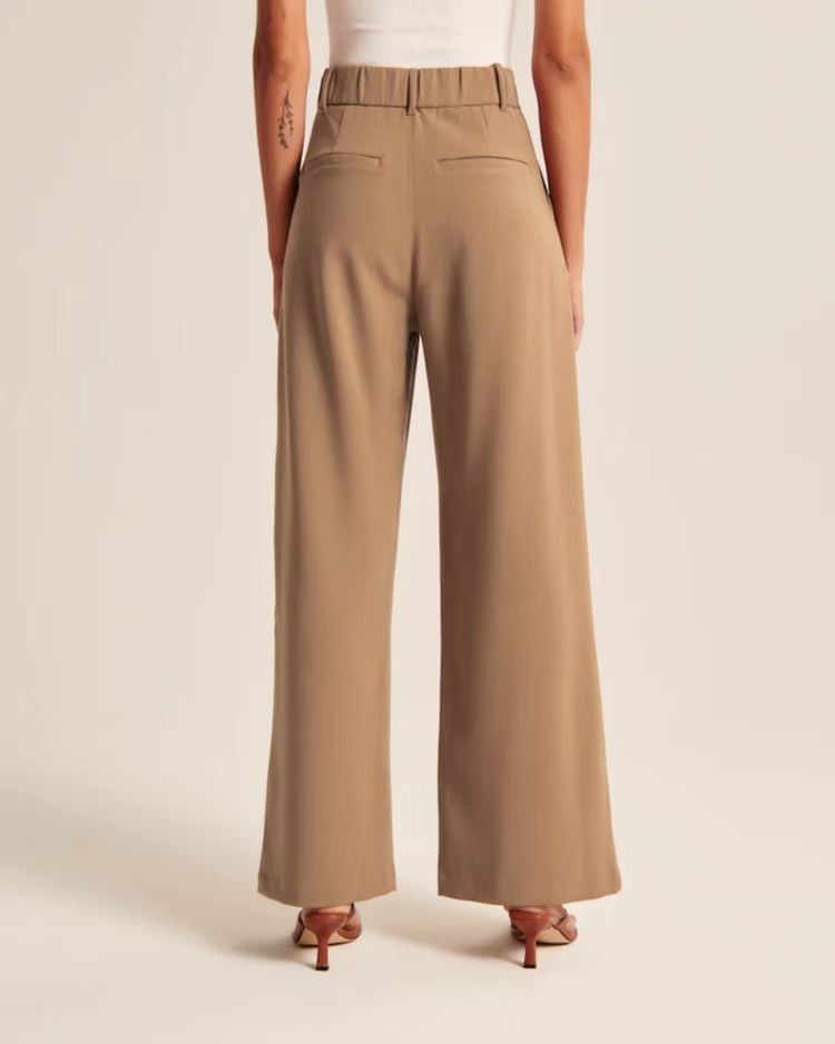 Abigail® | Waffle Fabric Wide Leg Trousers