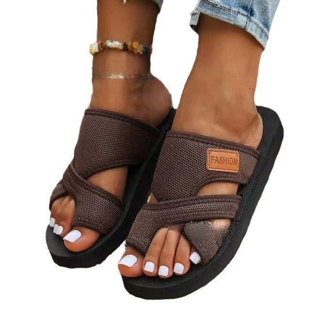 Rebeca® | Women'S Adjustable Cross Strap Slide Sandals
