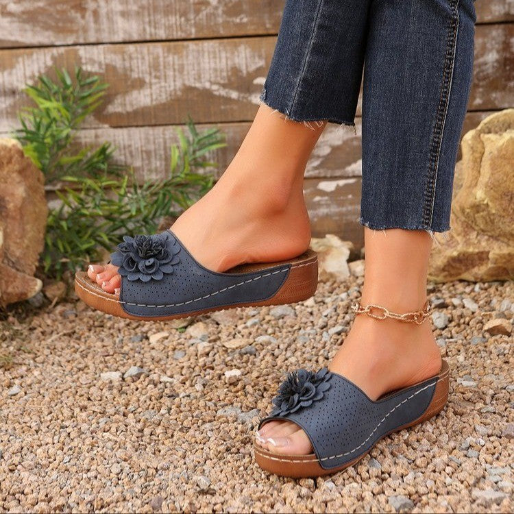 Nahir® | Women'S Flower-Embellished Slide Sandals