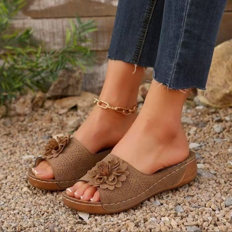 Nahir® | Women'S Flower-Embellished Slide Sandals