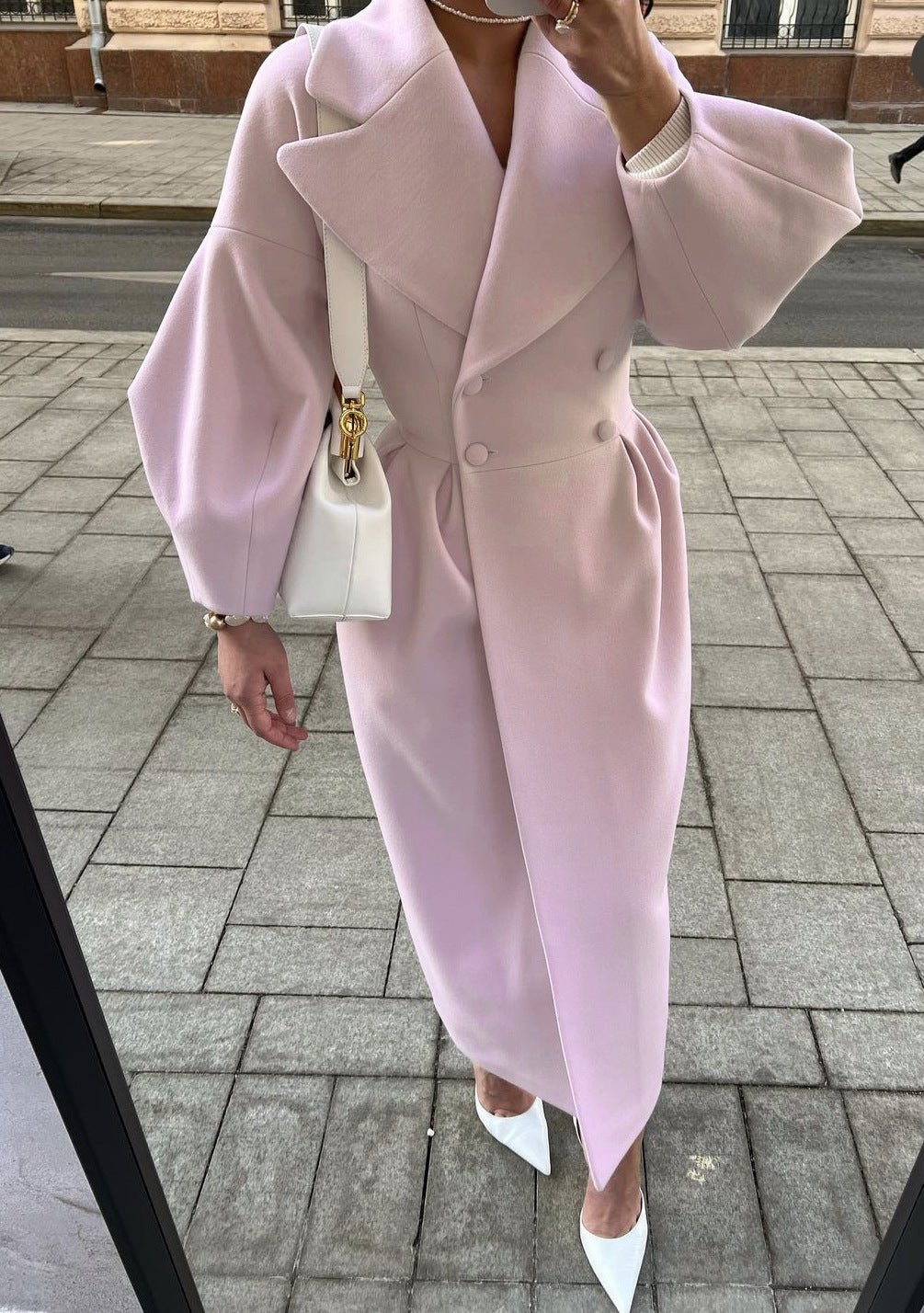 Dulce® | Coat with puff sleeves and lapels