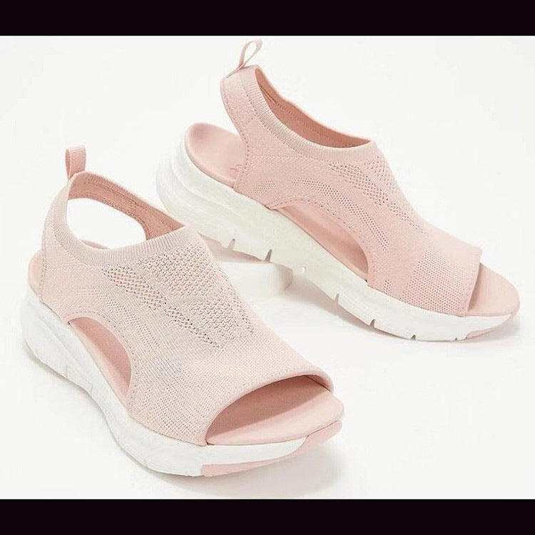 Natalia® | Women'S Breathable Knit Open Toe Slip-On Sandals