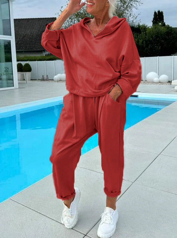 Leila® | Solid color two piece hoodie set