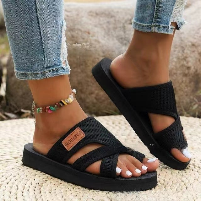 Rebeca® | Women'S Adjustable Cross Strap Slide Sandals