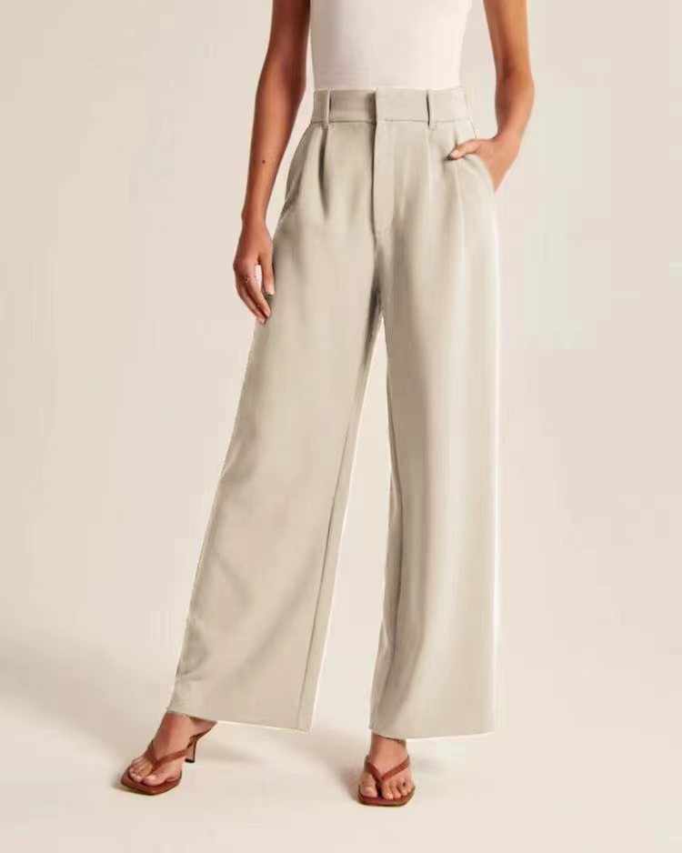 Abigail® | Waffle Fabric Wide Leg Trousers