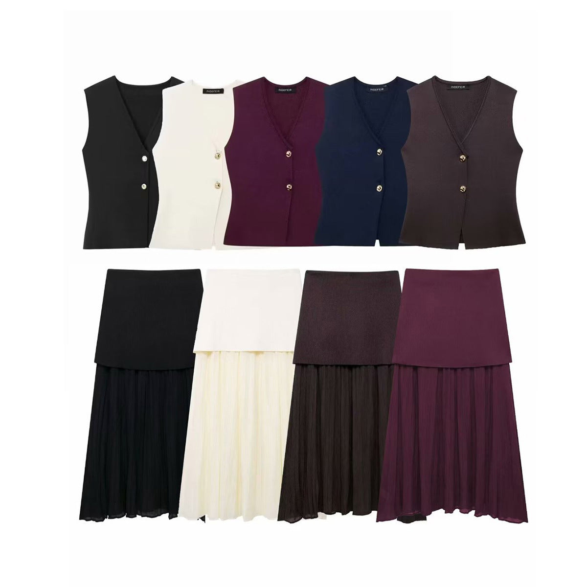 Lina® | Combined knitting set “Annie” with pleated skirt