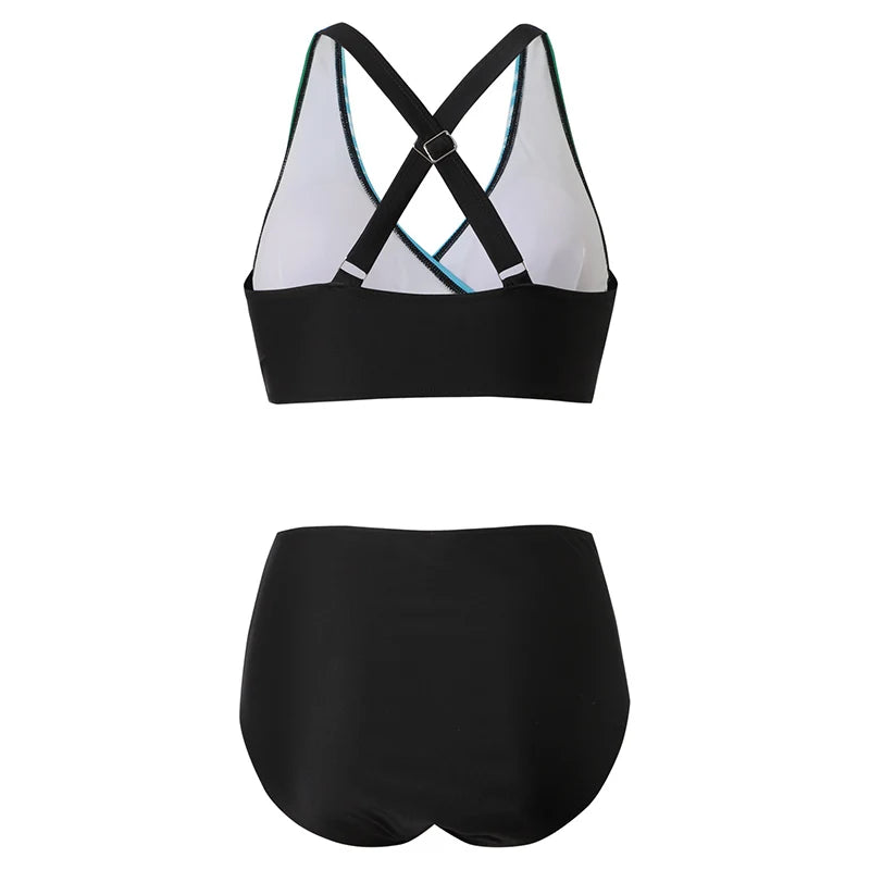 Hana® | Women'S High Waisted Push-Up Halter Bikini Set
