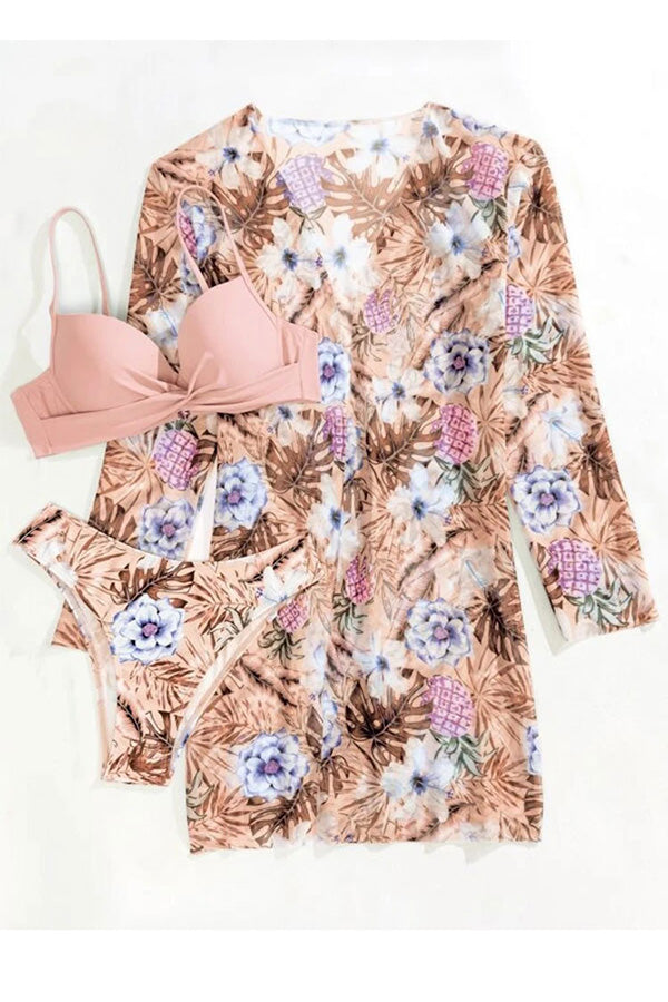 Nélida® | Tropical Print Wrap Underwire Bikini With Cover-Up