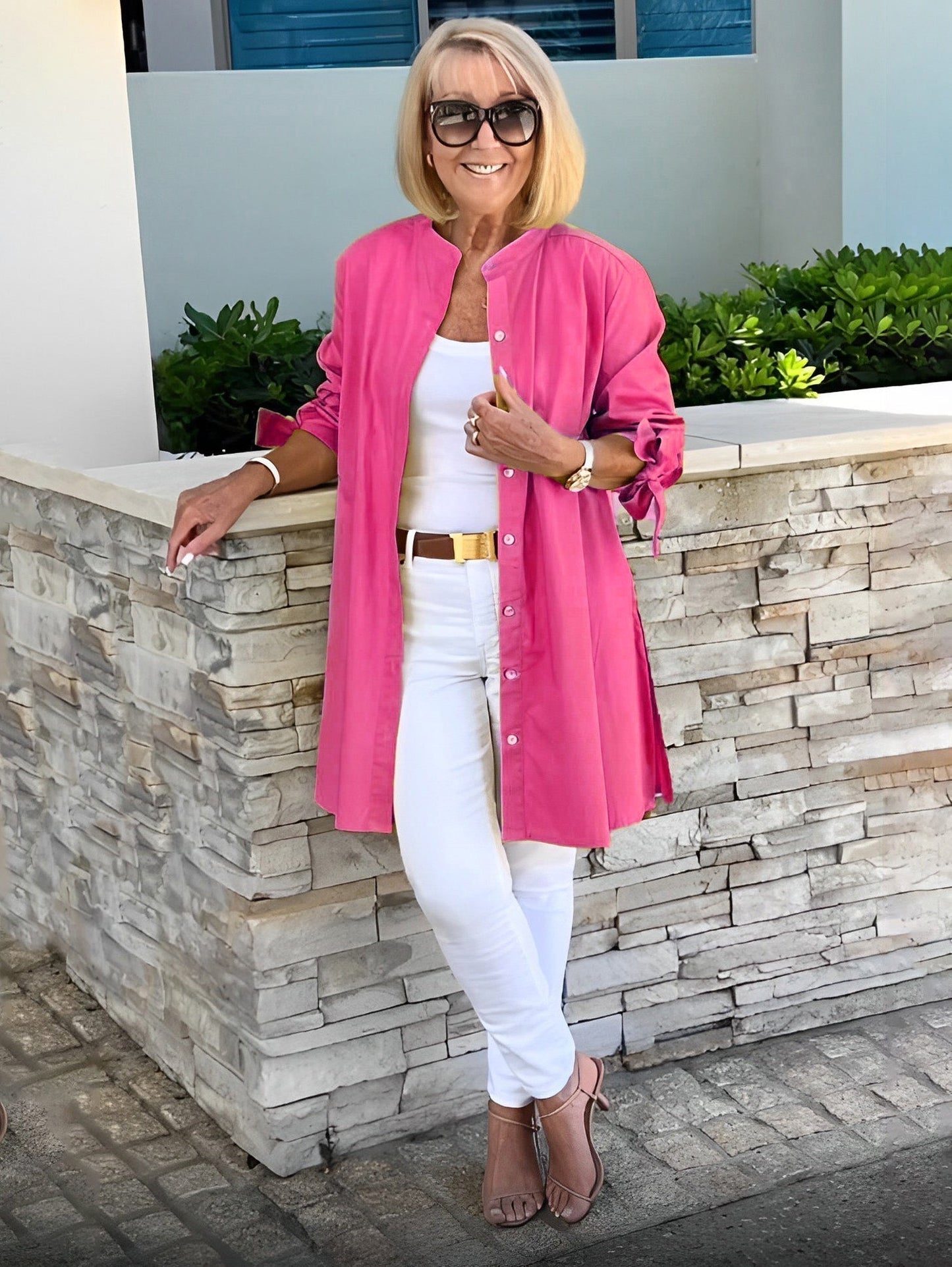 Imelda® | Long, simple cotton shirt