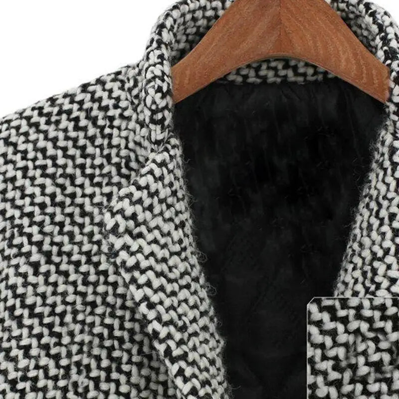 Carina® | Midi houndstooth wool coat