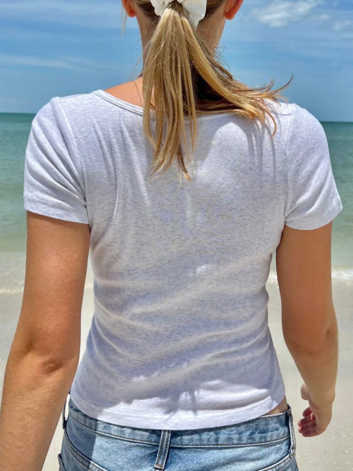 Leticia® | Short sleeve t-shirt with button detail