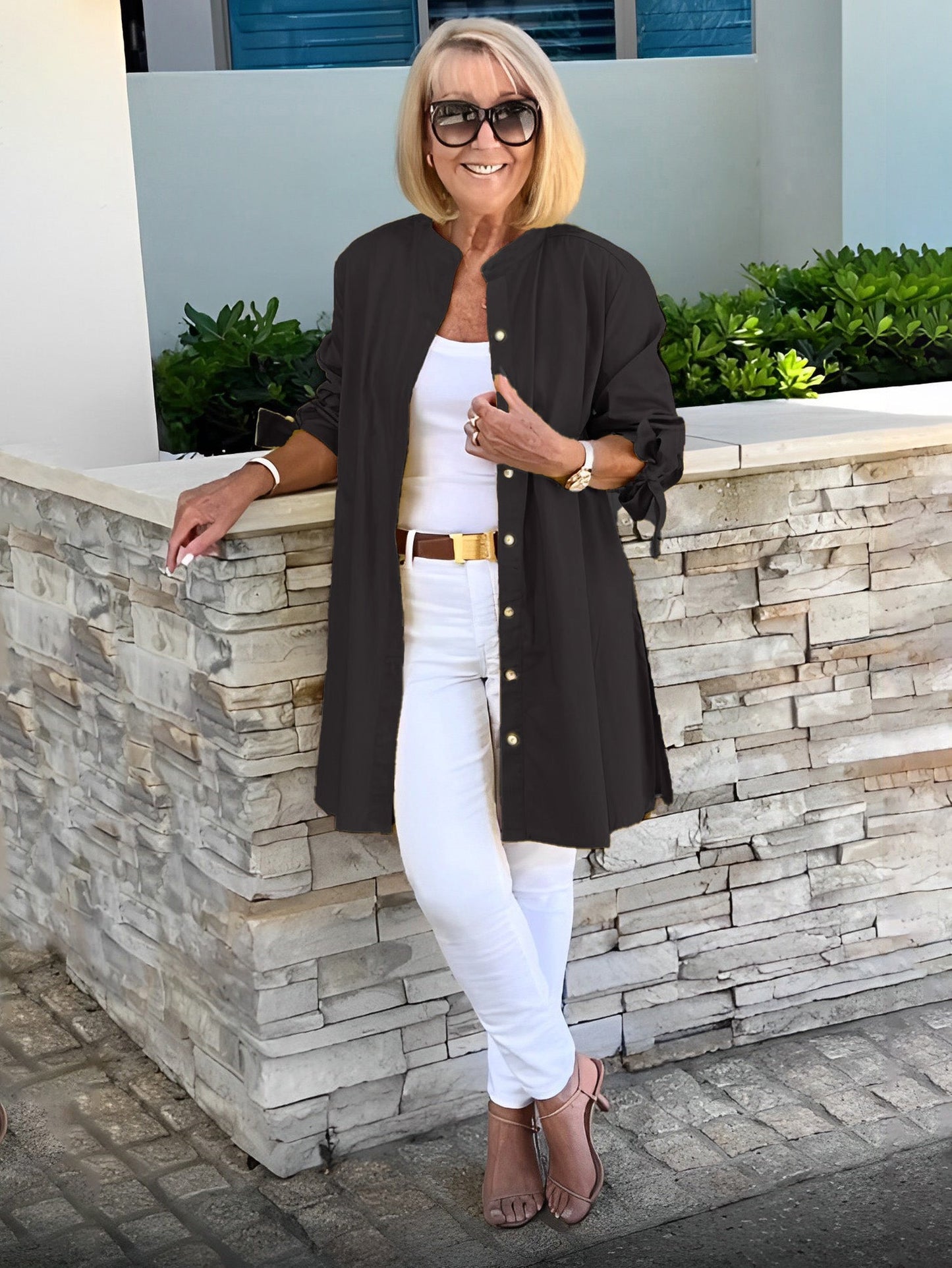 Imelda® | Long, simple cotton shirt