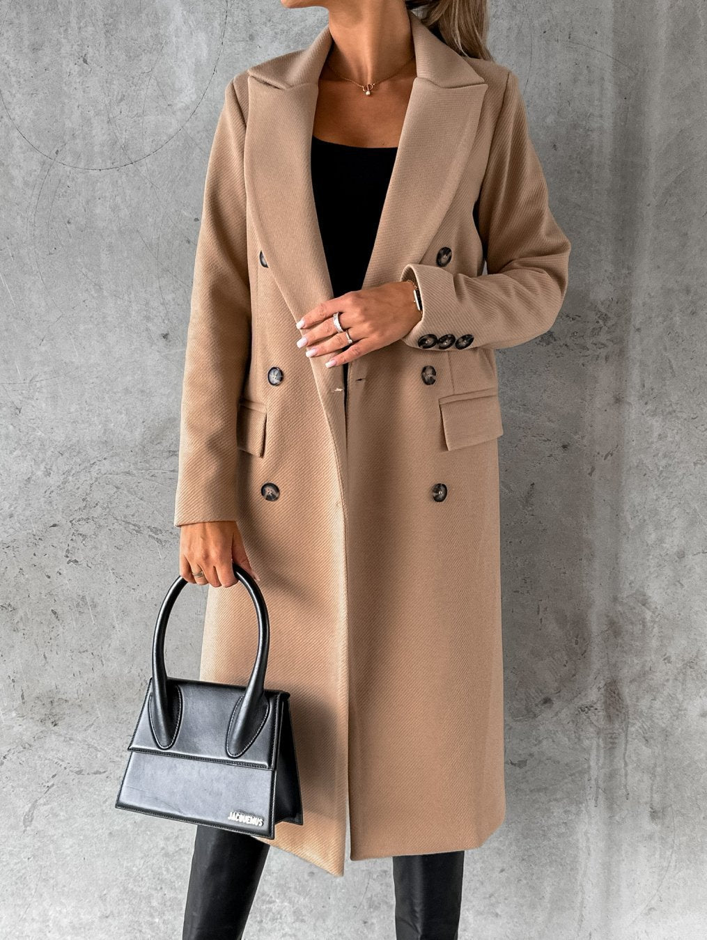 Jacqueline® | Stylish double buttoned long coat