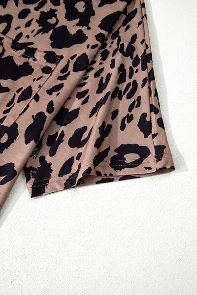 Lyra® | Half-sleeved leopard print V-neck T-shirt
