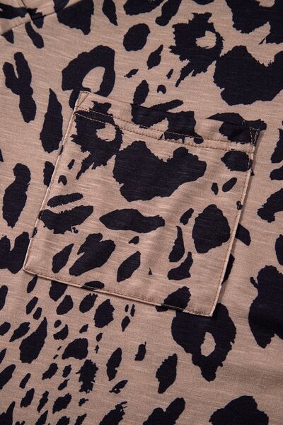 Lyra® | Half-sleeved leopard print V-neck T-shirt