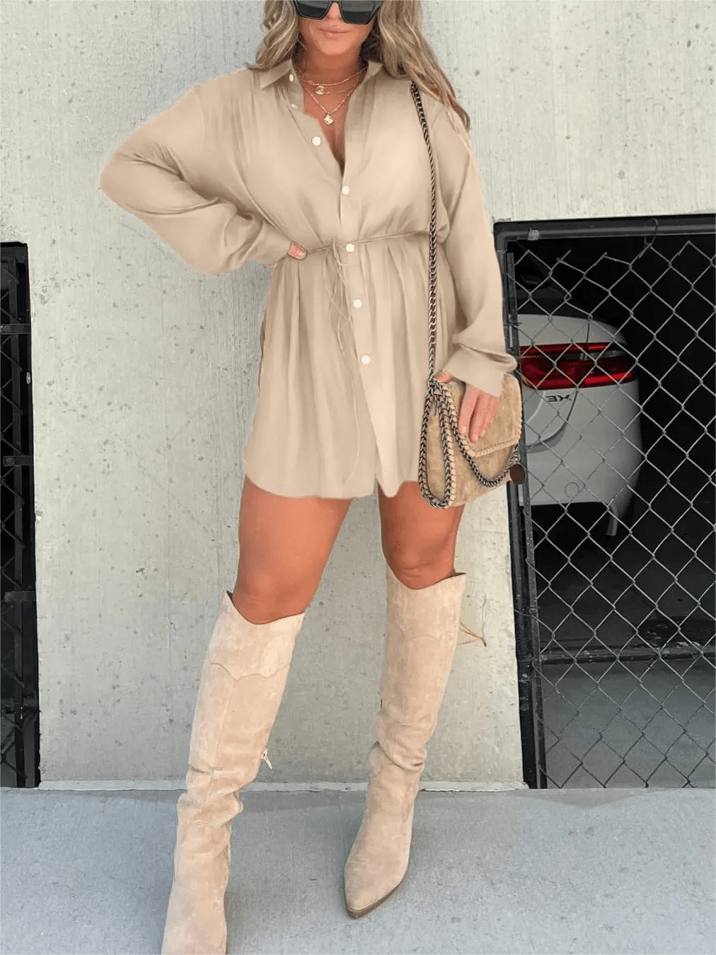 Adalicia® | Elegant Satin Overall Dress For Every Occasion